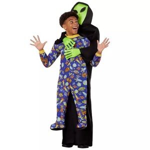 Alien Abduction Costume with Blue Pajamas